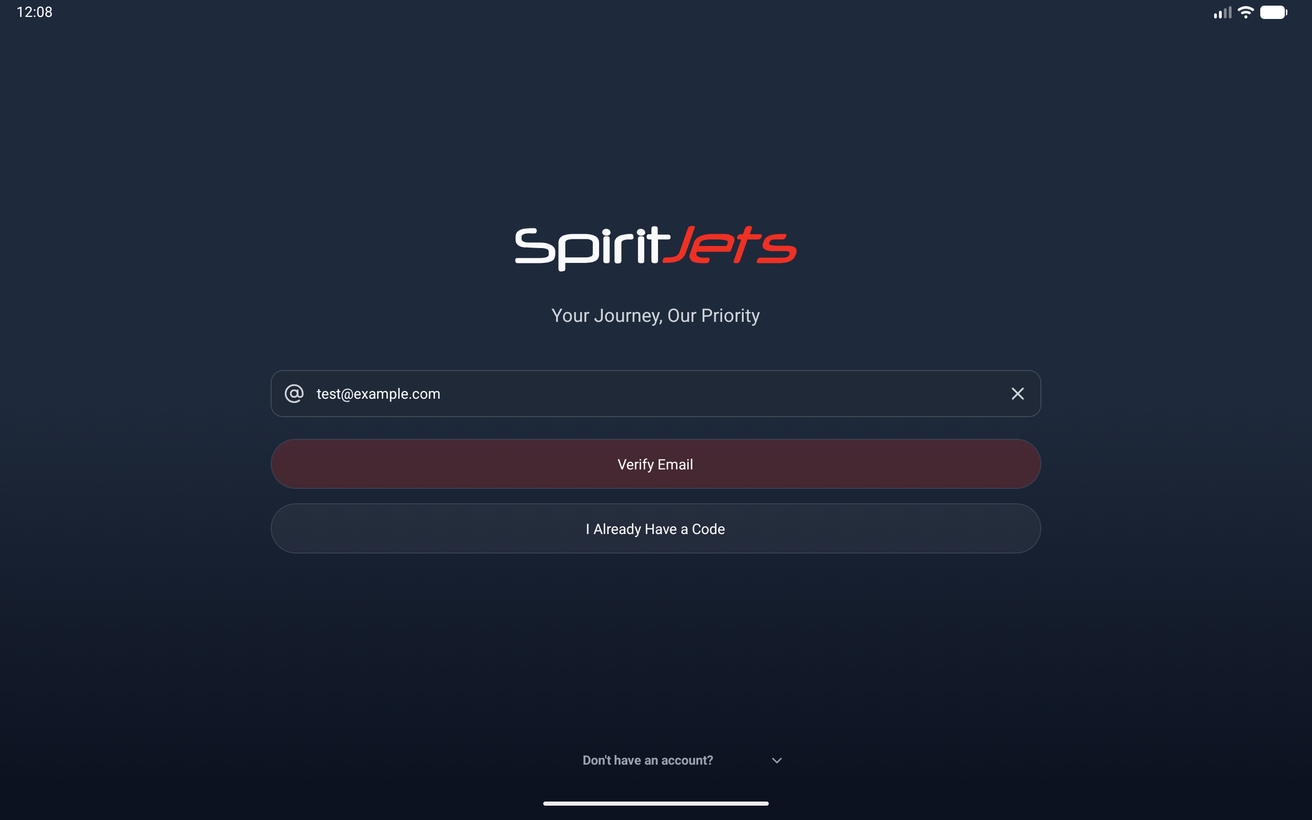 Login screen - landscape