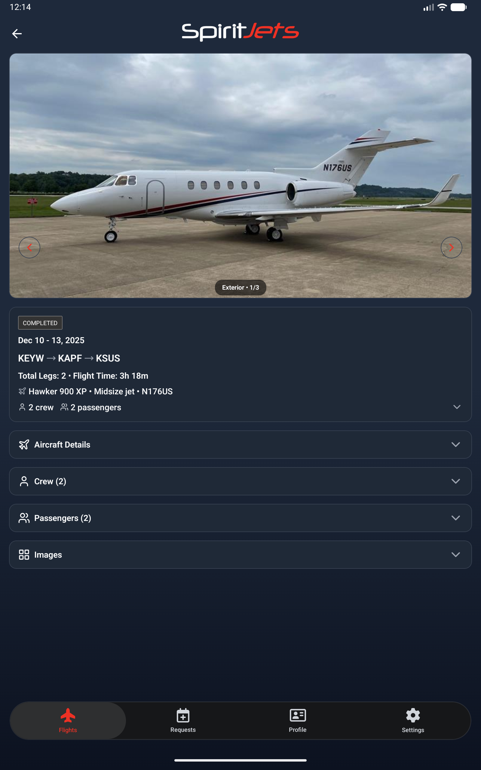 Trip Details screen - portrait