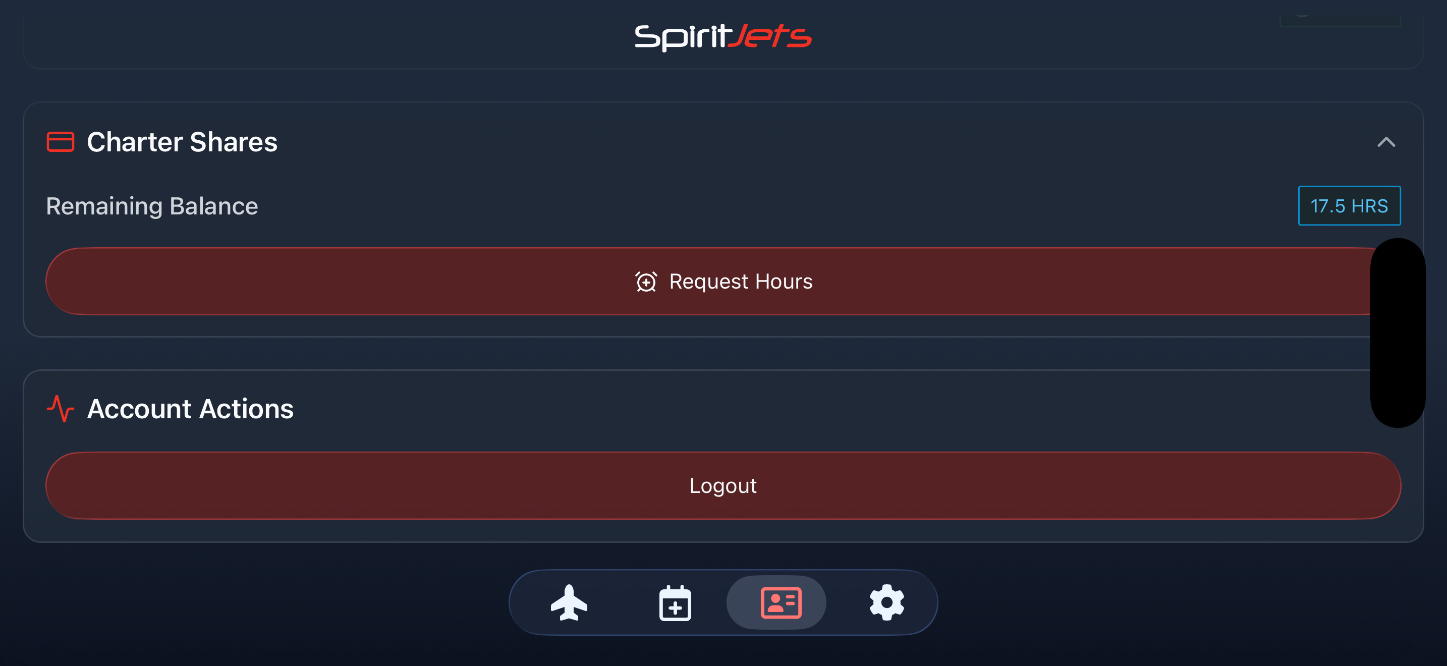 Profile screen - landscape