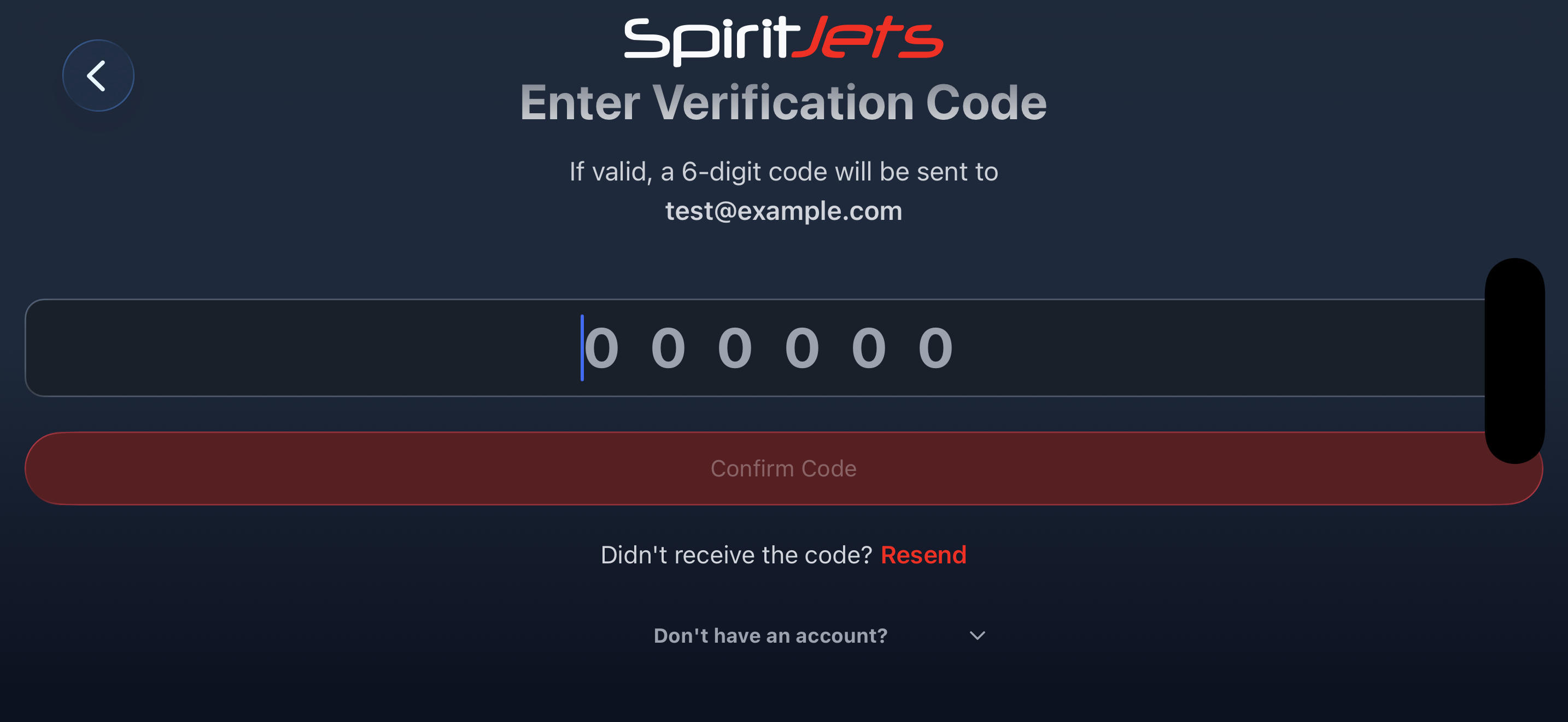 Verify screen - landscape