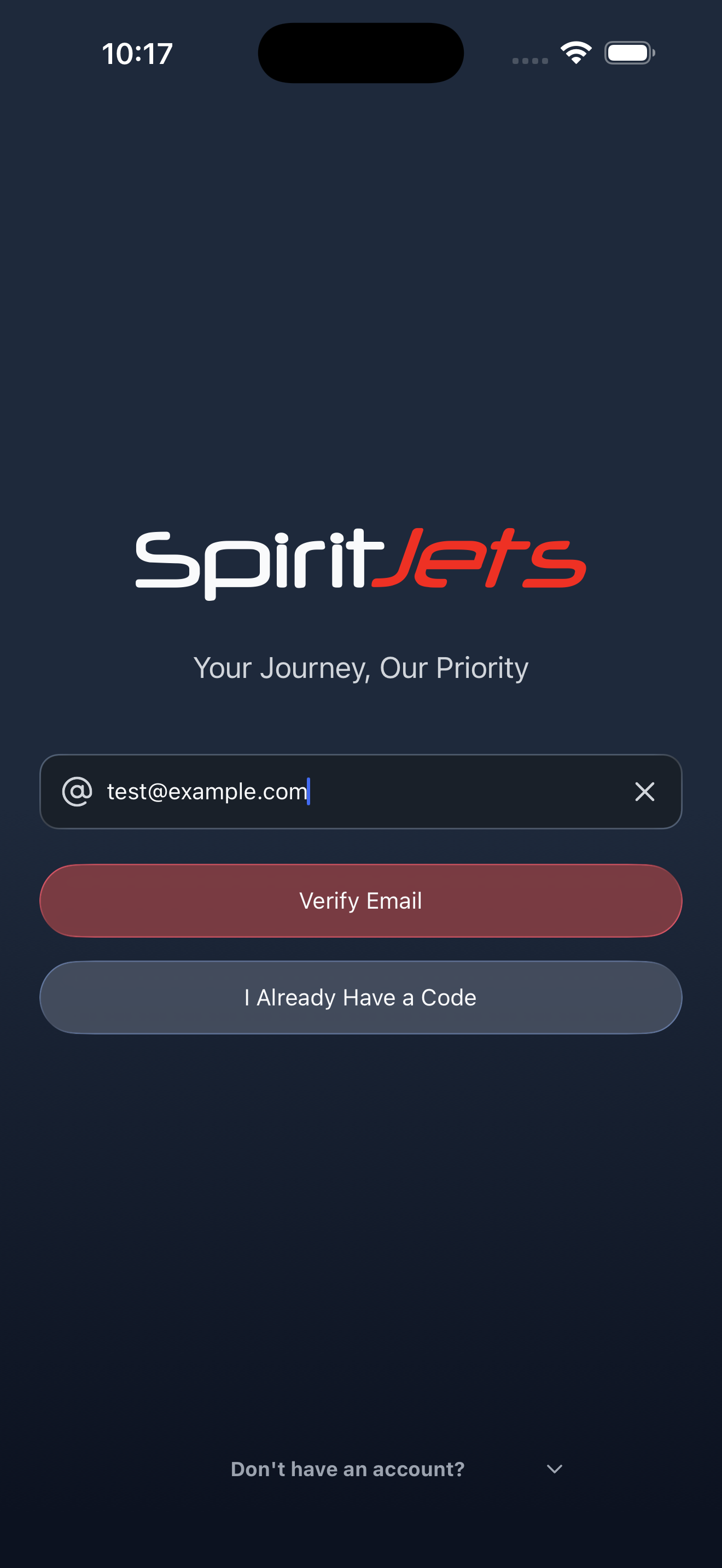 Login screen - portrait