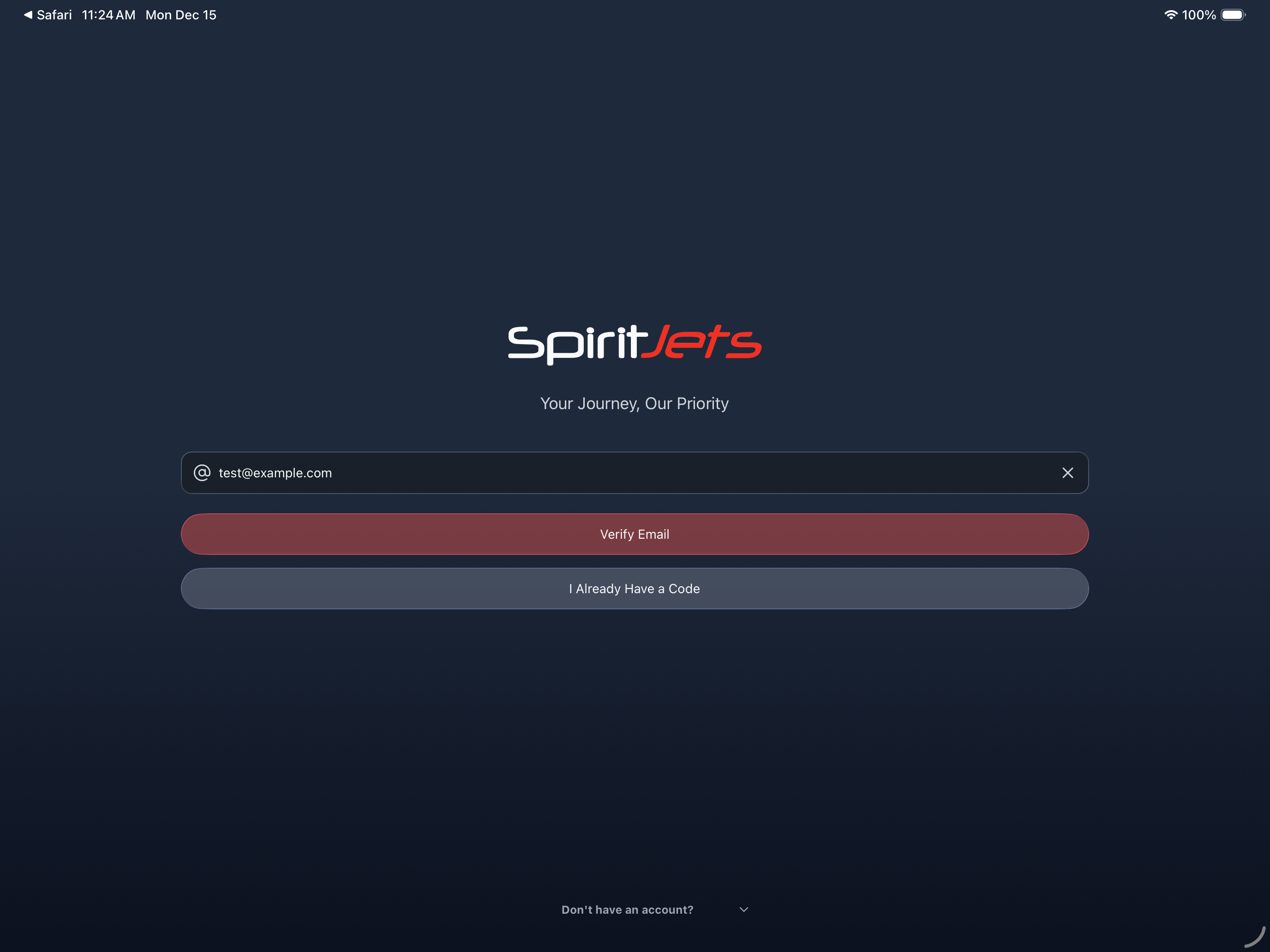 Login screen - landscape